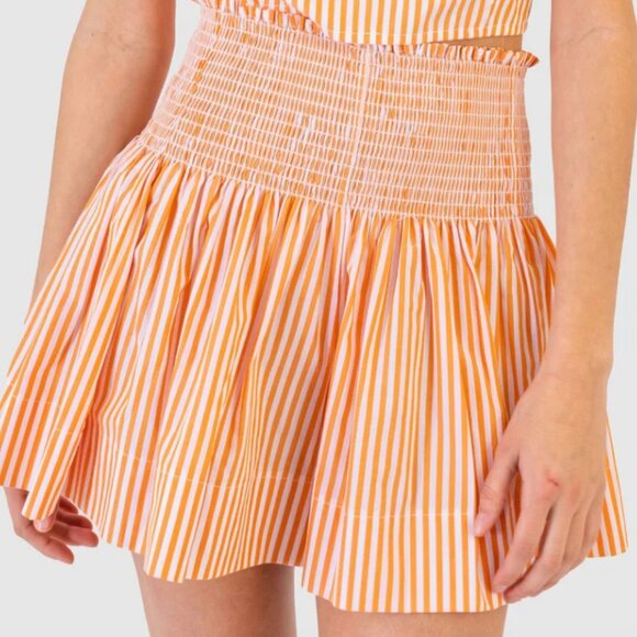 Erica Skirt Orange and White Stripe